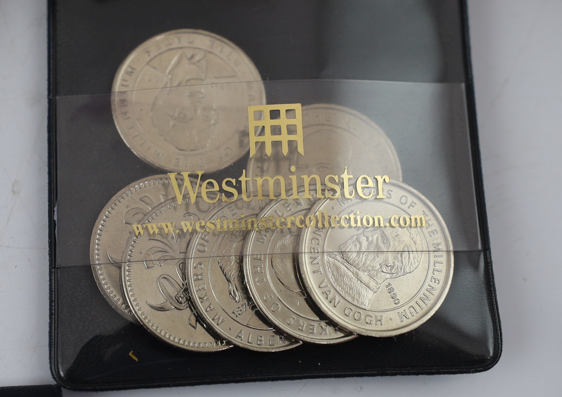 QEII coin issues - The London Mint office Britannia £5 coin and banknote tribute set, The 2008 & undated 20p coin set French, changing face of Britain’s coinage national emblems edition, Royal Mint 2012 Olympics 50p cycl